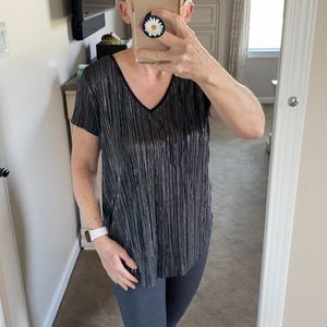 HOLIDAY SPECIAL!!  Jennifer Lopez shimmery black and silver blouse